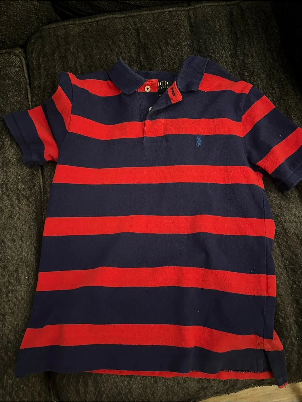 Polo by Ralph Lauren Boys' Navy & Red Striped Polo Shirt size 10/12